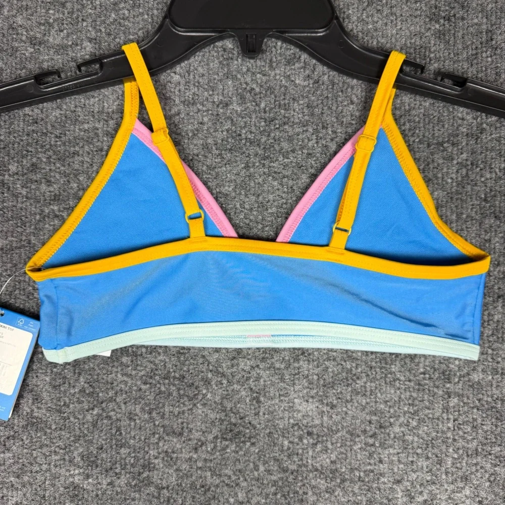 DSG Girls Aqua Blue Bound Bikini Top UV 50+ Swimwear Size Small DSG15103
